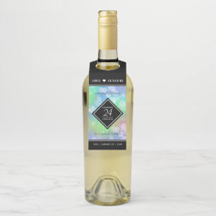 Elegant 24th Opal Wedding Anniversary Celebration Bottle Hanger Tag