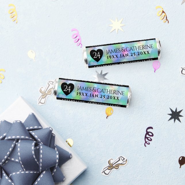 Elegant 24th Opal Wedding Anniversary Celebration Breath Savers® Mints (Party)