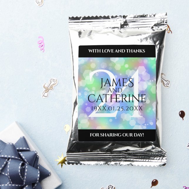 Elegant 24th Opal Wedding Anniversary Celebration Coffee Drink Mix (Packets)