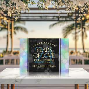 Elegant 24th Opal Wedding Anniversary Celebration Foil Guest Book