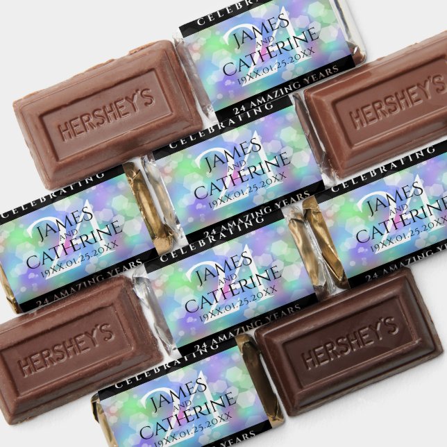 Elegant 24th Opal Wedding Anniversary Celebration Hershey's Miniatures (Assorted)