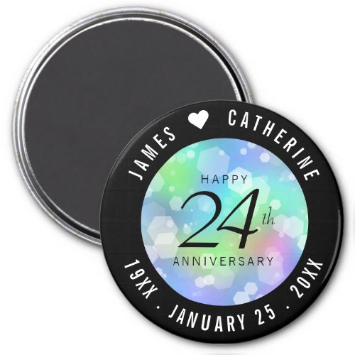 Elegant 24th Opal Wedding Anniversary Celebration Magnet