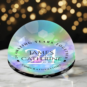 Elegant 24th Opal Wedding Anniversary Celebration Paperweight