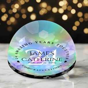 Elegant 24th Opal Wedding Anniversary Celebration Paperweight