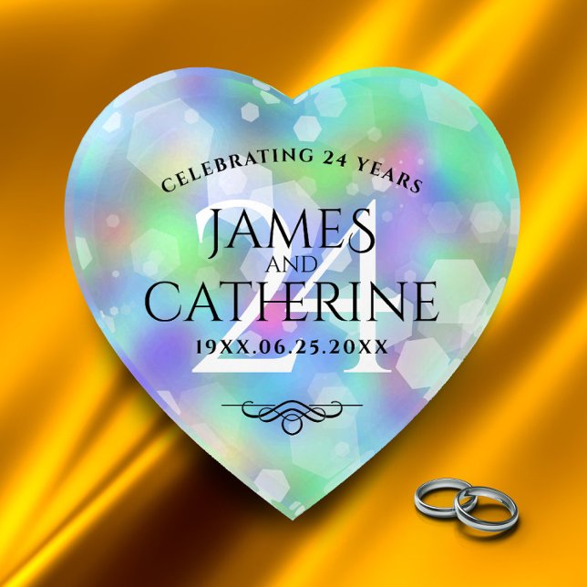 Elegant 24th Opal Wedding Anniversary Celebration Paperweight (Creator Uploaded)