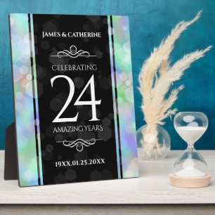 Elegant 24th Opal Wedding Anniversary Celebration Plaque