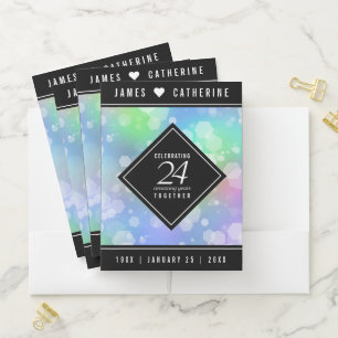 Elegant 24th Opal Wedding Anniversary Celebration Pocket Folder