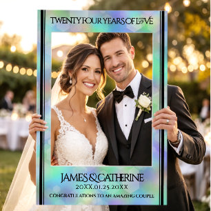 Elegant 24th Opal Wedding Anniversary Celebration Selfie Frame