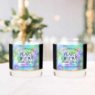 Elegant 24th Opal Wedding Anniversary Celebration Whiskey Glass