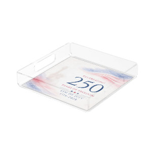 Elegant 250th American Independence Day 4th July Acrylic Tray