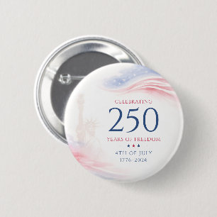 Elegant 250th American Independence Day 4th July Button