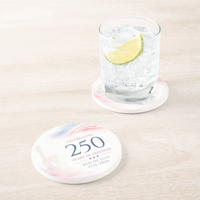 Elegant 250th American Independence Day 4th July Coaster (Side)