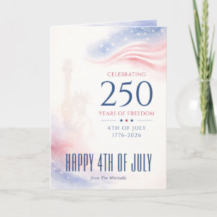 Elegant 250th American Independence Day 4th July Holiday Card