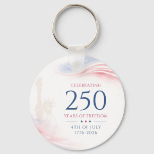 Elegant 250th American Independence Day 4th July Keychain