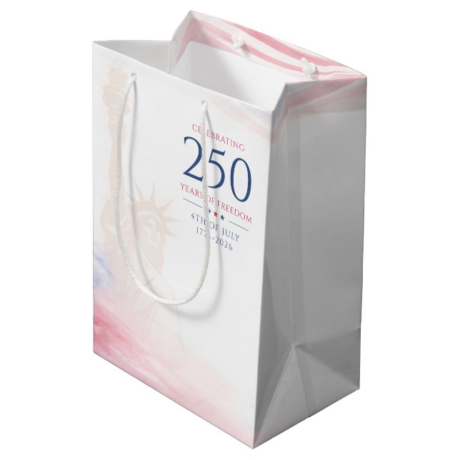 Elegant 250th American Independence Day 4th July Medium Gift Bag (Back Angled)