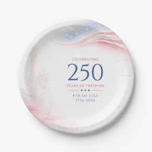 Elegant 250th American Independence Day 4th July Paper Plates