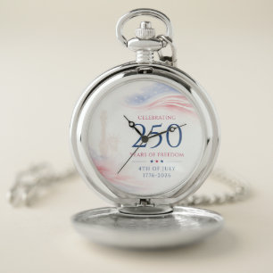 Elegant 250th American Independence Day 4th July Pocket Watch