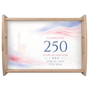 Elegant 250th American Independence Day 4th July Serving Tray