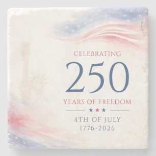 Elegant 250th American Independence Day 4th July Stone Coaster