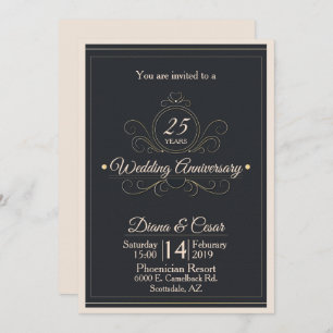 Elegant 25th Anniversary Card