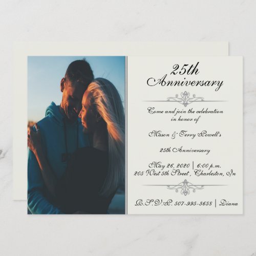 Elegant 25th Anniversary Celebration Invitation