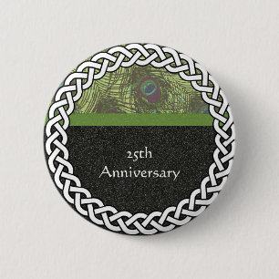 Elegant 25th Anniversary Lapel Pin/Button Pinback Button