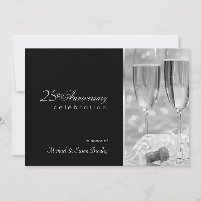 Elegant 25th Anniversary Party Invitation (Front)