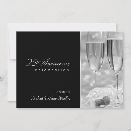 Elegant 25th Anniversary Party Invitation