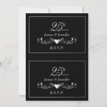 Elegant 25th Anniversary Party - Rsvp Reply Cards by SquirrelHugger at Zazzle