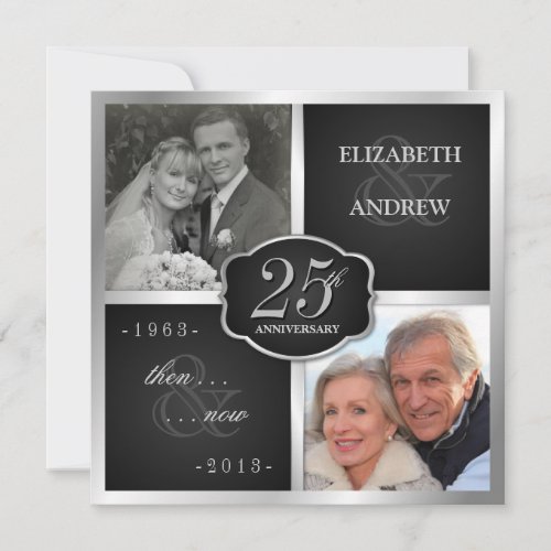 Elegant 25th Anniversary Party Vow Renewal Custom Invite