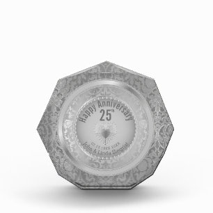Elegant 25th 💞 Silver Wedding Anniversary Acrylic Award