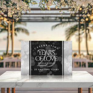 Elegant 25th Silver Wedding Anniversary Foil Guest Book