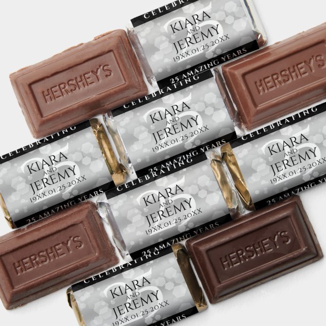 Elegant 25th Silver Wedding Anniversary Hershey's Miniatures (Assorted)