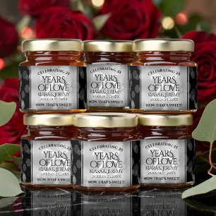 Elegant 25th Silver Wedding Anniversary Honey Jar Favors