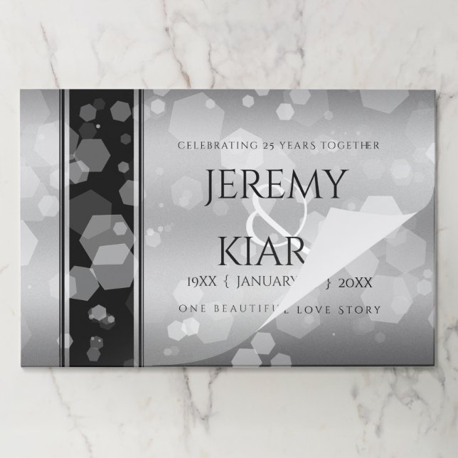 Elegant 25th Silver Wedding Anniversary Paper Pad (Folded)