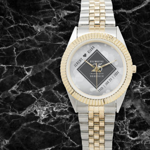 Elegant 25th Silver Wedding Anniversary Watch