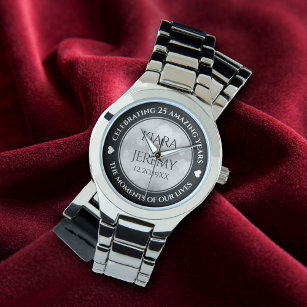 Elegant 25th Silver Wedding Anniversary Watch