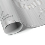Elegant 25th Silver Wedding Anniversary Wrapping Paper<br><div class="desc">25th Silver Wedding Anniversary Gift Wrap. ⭐99% of my designs in my store are done in layers. This makes it easy for you to resize and move the graphics and text around so that it will fit each product perfectly. ⭐ (Please be sure to resize or move graphics if needed...</div>