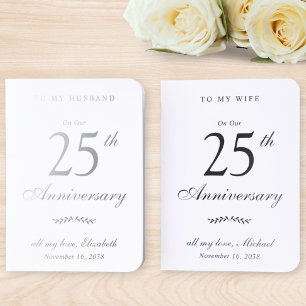 Elegant 25th Wedding Anniversary Foil Notebook