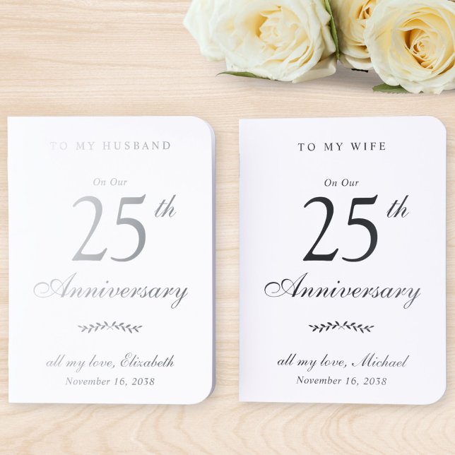 Elegant 25th Wedding Anniversary Foil Notebook (Elegant 25th Wedding Anniversary Foil Notebook)