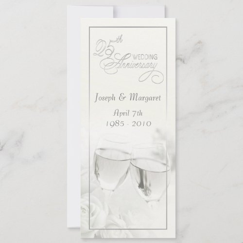 Elegant 25th Wedding Anniversary Party Invitations