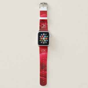 Elegant 26th Rose Wedding Anniversary Celebration Apple Watch Band