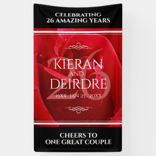 Elegant 26th Rose Wedding Anniversary Celebration Banner