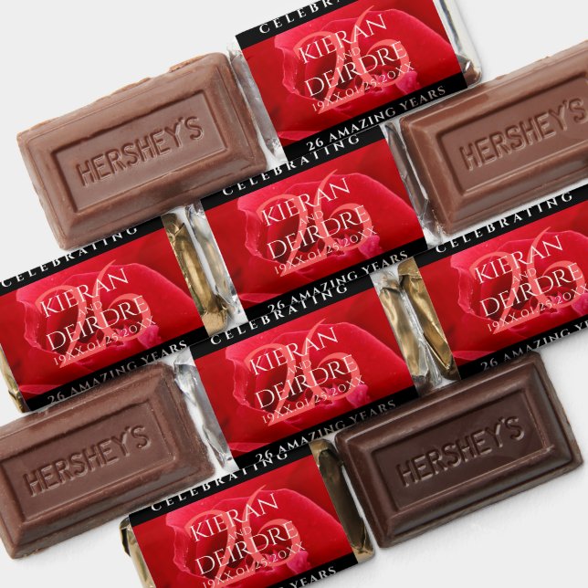 Elegant 26th Rose Wedding Anniversary Celebration Hershey's Miniatures (Assorted)