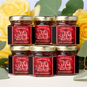 Elegant 26th Rose Wedding Anniversary Celebration Honey Jar Favors