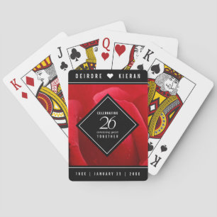 Elegant 26th Rose Wedding Anniversary Celebration Poker Cards