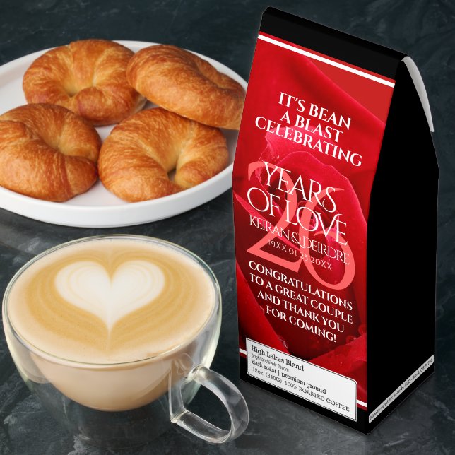 Elegant 26th Rose Wedding Anniversary Celebration Roasted Coffee (Breakfast)