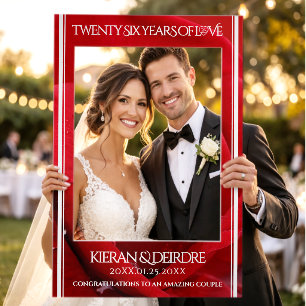 Elegant 26th Rose Wedding Anniversary Celebration Selfie Frame