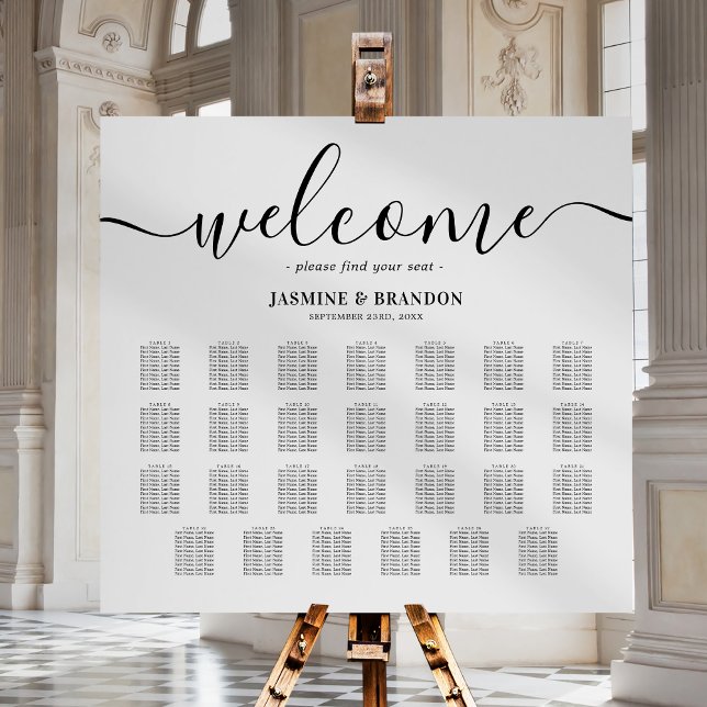 Elegant 27 Table Wedding Seating Chart Foam Board (Creator Uploaded)