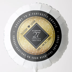 Elegant 27th Music Wedding Anniversary Celebration Balloon